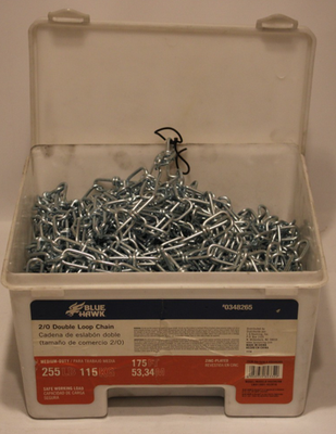 #ad Blue Hawk 0348265 2 0 Zinc Plated Medium Duty Double Loop Chain 175 Feet $123.49