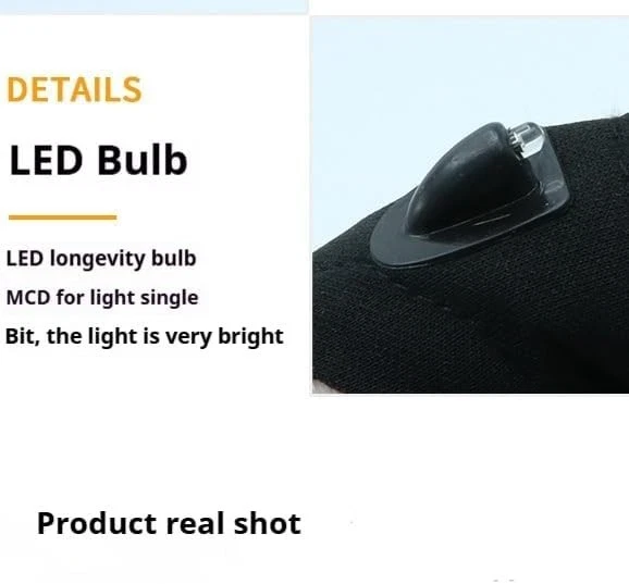 LED Flashlight Gloves - Half Finger Outdoor Gloves for Fishing, Camping - Image 2 of 4