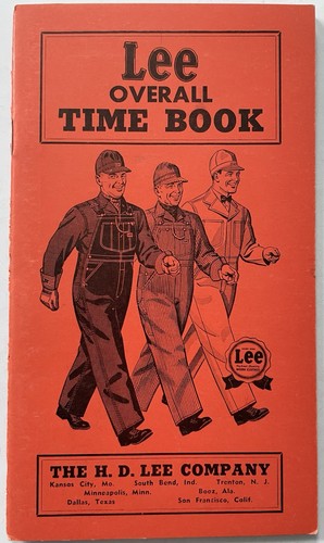 LEE OVERALL Railroad Employee TRAIN Time Book 1940s Catalog UNIFORMS Dungarees