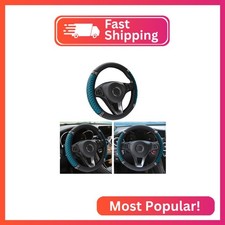 Aukepo Bling Leather Steering Wheel Cover Colorful Rhinestones Elastic Steering