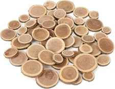 BYHER Natural Wood Slices for Crafts, 1.2"-2.5" Mini Assorted Size - 8OZ 