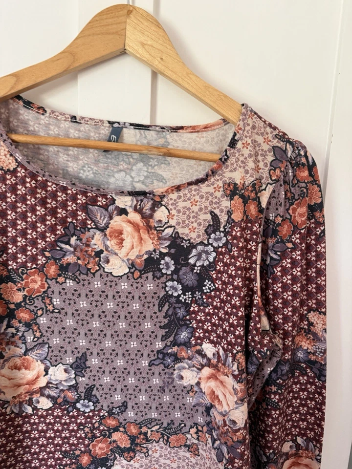 Evie Women’s Long Sleeve Floral Tunic Size 18 Light Weight — 第 2/4 张图片