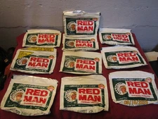 Lot of 10 Vintage Empty Red Man Chewing Tobacco Empty Pouch Only, No Tobacco