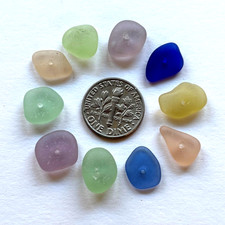 Surf Tumbled Sea Glass DRILLED  Jewelry Quality  10 Pieces Naturally recycled.