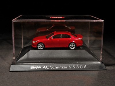 Herpa BMW 5er AC Schnitzer S 5 3.0 d - Rot 1/87 in PC Acrylbox, sehr rar, NEU