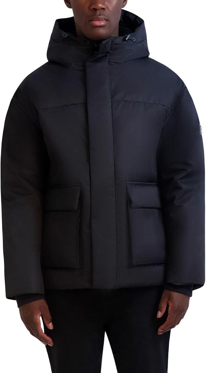 Karl Lagerfeld Men's Heavy Weight Puffer Jacket - XL Hooded Down Winter Coat