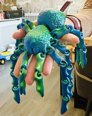 Extra großes 3D-gedrucktes 30 cm Spinne voll bewegliches zweifarbiges sensorisches Display