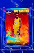 LeBron James BLUE DOT REFRACTOR CARD SP TOPPS CHROME LOS ANGELES LAKERS MVP MINT