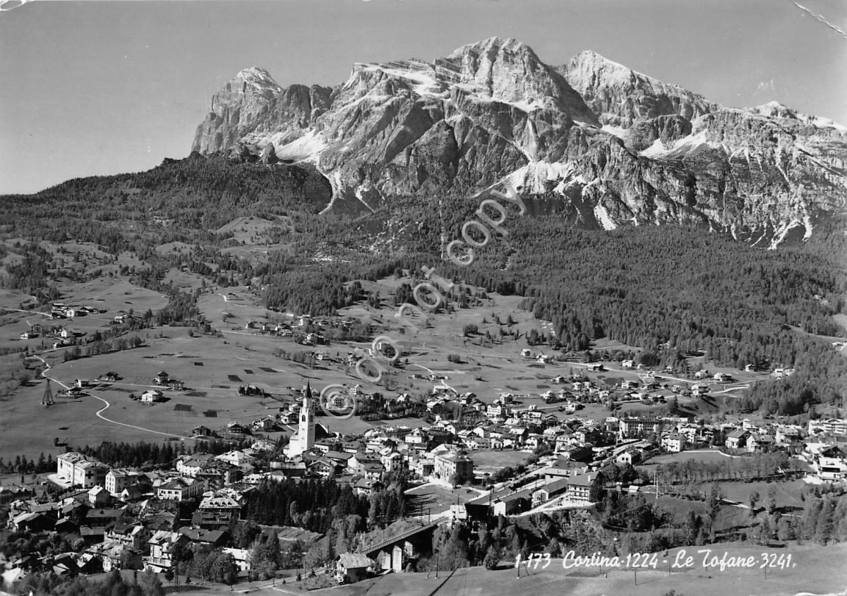 Cartolina Cortina Panorama Tofane 1957 Foto Ghedina (Belluno)