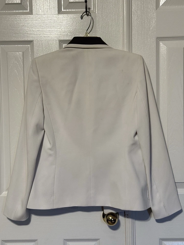 Kasper Mujer Verde Blanco 3 Piezas Blazer Pantalones Top Traje Talla 4 Foto 4 de 4