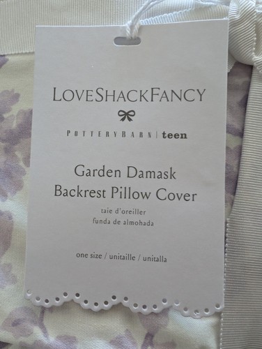POTTERY BARN TEEN LoveShackAusgefallener Damast Rückenlehne Kissenbezug-Lavendel-Neu mit Etikett - Bild 2 von 4