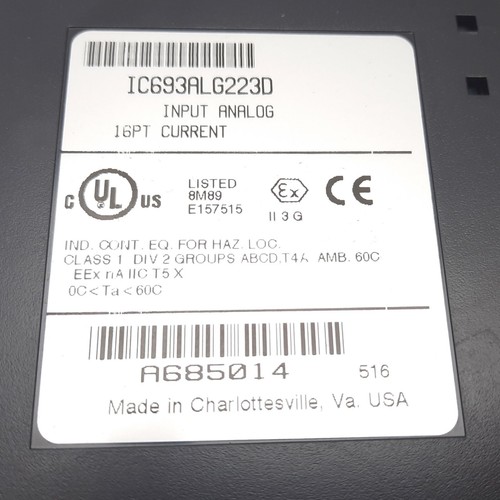 GE Fanuc IC693ALG223D PLC Analog Current Input Module, 16PT 4-20mA, Broken Mount - Picture 7 of 11
