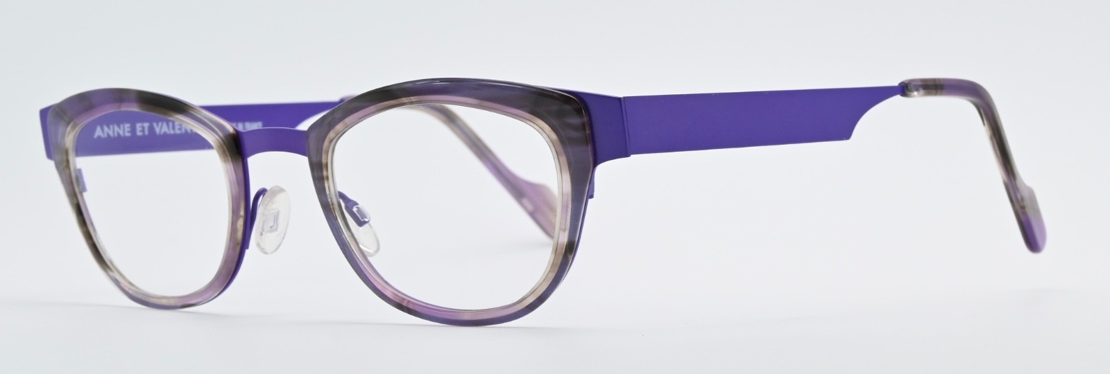 ANNE ET VALENTIN Brille Fairy U 244 Cat Eye Oval Seidenmatt Lila Art Design M