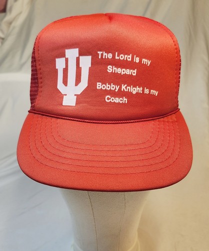 Vtg 80s Indiana University Bobby Knight Trucker Hat Shepard Misprint Wholesale T