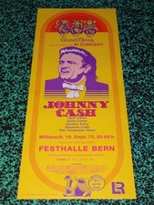 Original Johnny Cash 1975 Konzert Plakat Schweiz Vintage Concert Poster Affiche