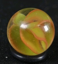 Vintage Marble - Vitro Cat Eye Neon Green Orange .61" Hybrid
