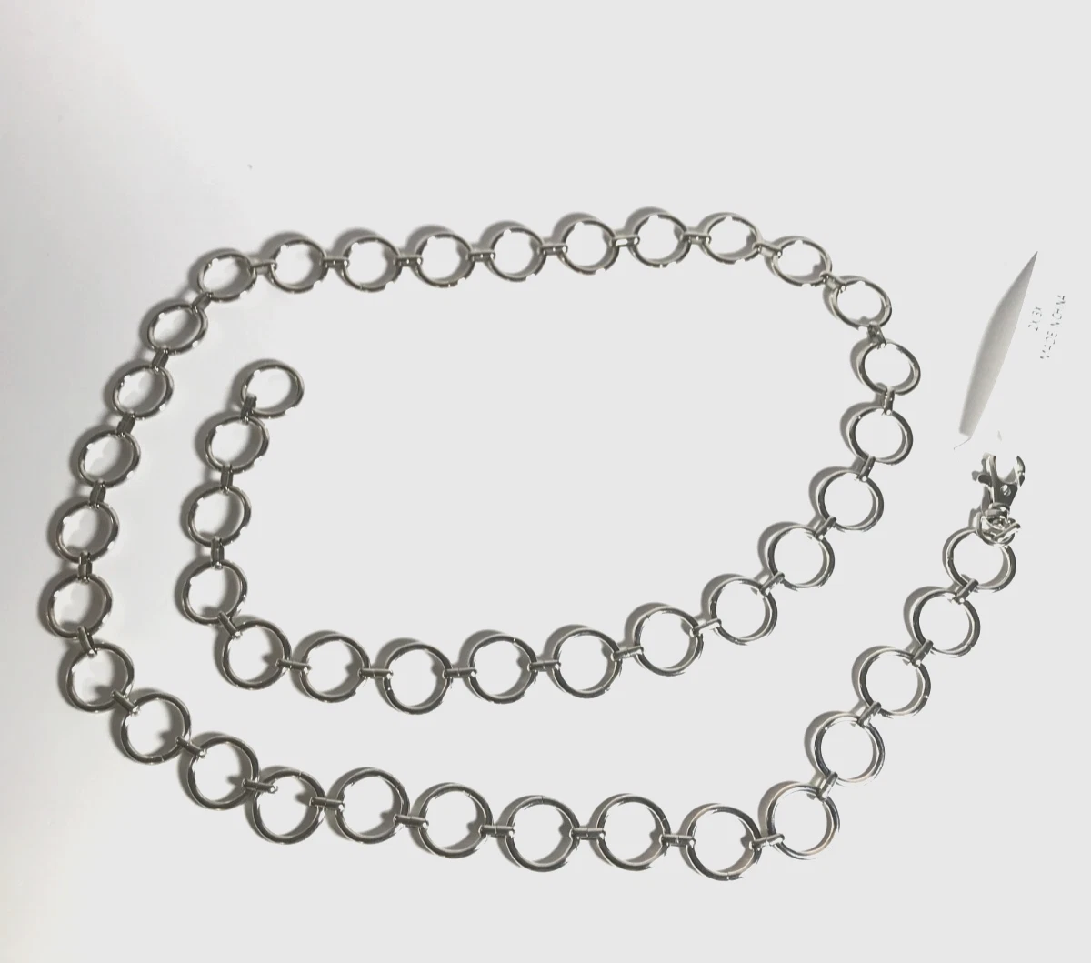 Rare Vintage Silver plate heavy link ladies belt 32” Vintage Silver Link Belt – Dovetail main image 4