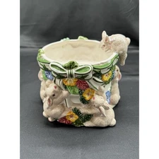 Fitz & Floyd Bunnies & Blooms Ceramic Simmering Oil Burner Preowned
