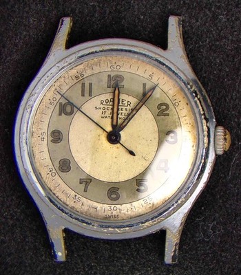 Roamer Military Men's Hand-Wind Vintage Swiss Watch -- Running