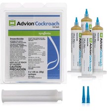 Advion Cockroach Gel Bait Insecticide 4 x 30g Syringes Syngenta Tips Plunger