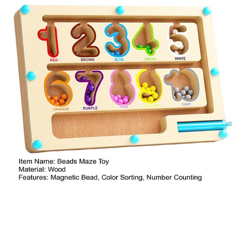 Mini Bolas Juego a Juego Educativo Magnético Cuentas Laberinto Tablero para Niños Color - Imagen 7 de 13