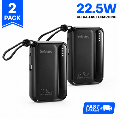 2 Pack 20000mAh Power Bank Backup Fast Charger USB Portable External Battery