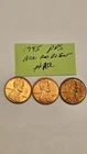 wheat penny 1945,1945-D,1945-S RED BU SET 1945D,1945S UNC LINCOLN CENTS LOT #1