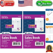 Versatile 2-Part Sales Book Set - Perfect for Receipts and Invoices, Pack of 2
