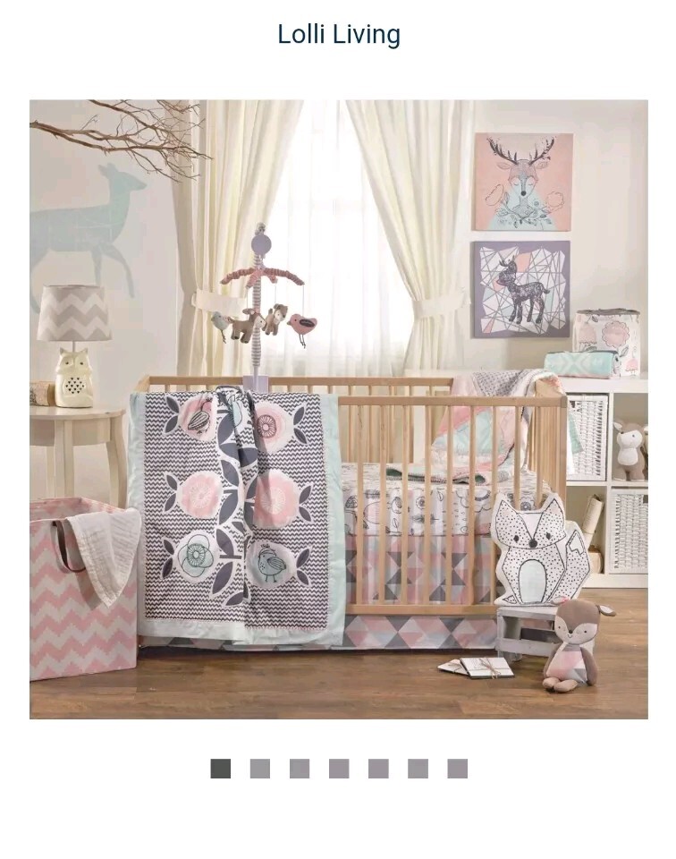 Lolli Living Cotton Piece Bedding Set Sheets Quilt Pink Baby