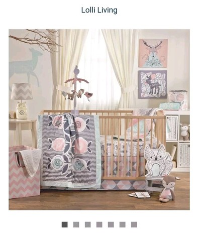 Lolli Living Cotton 4 Piece Bedding Set Sheets Quilt Pink Baby Girl's Sparrow - Picture 4 of 9