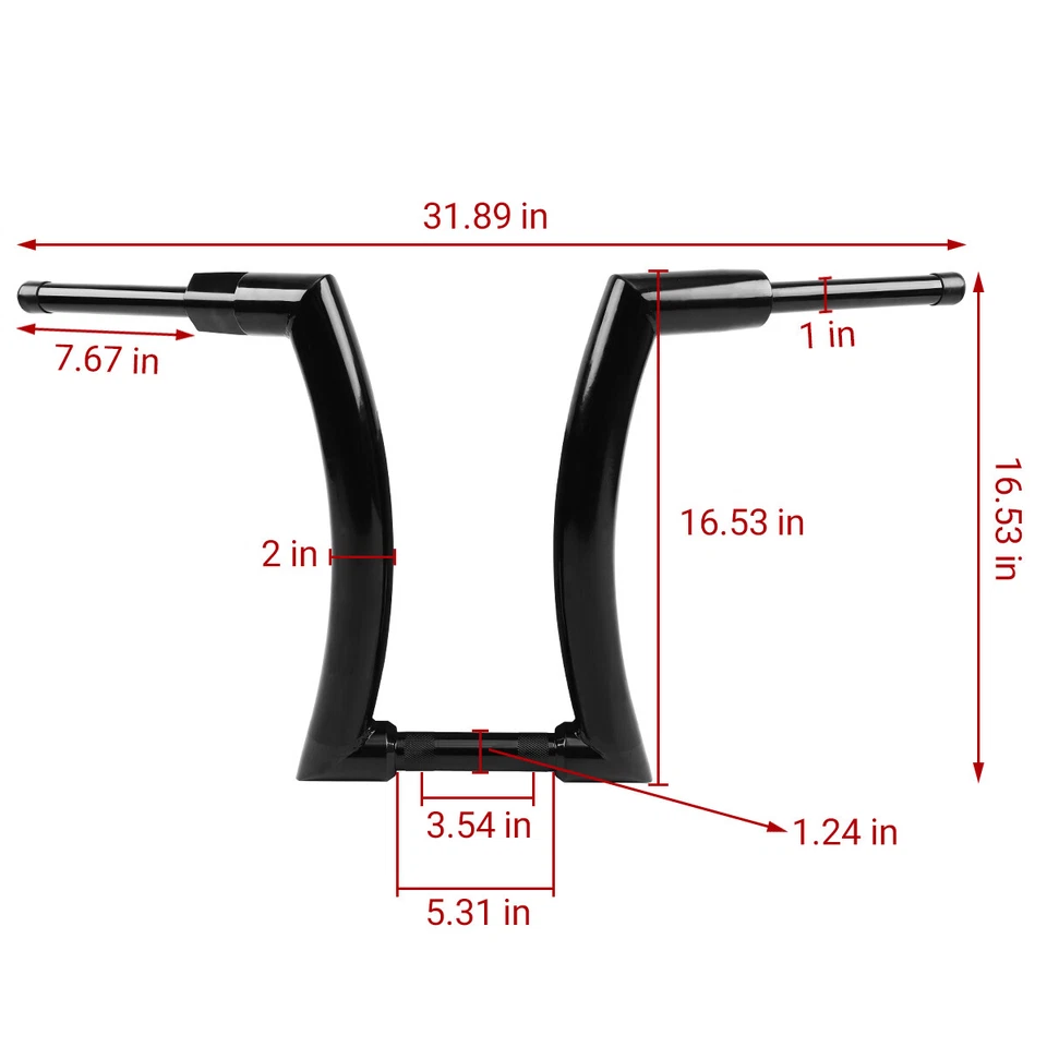 Manillar de 16" Rise 2" DNA MONSTER Ape Hanger Fat para Harley Road Glide FLTRX Foto 2 de 4