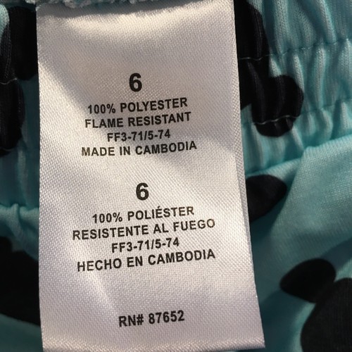Disney New Girl's Size 6 2 Piece Pajama Set Flame Resistant Sleepwear Mickey - Picture 12 of 12