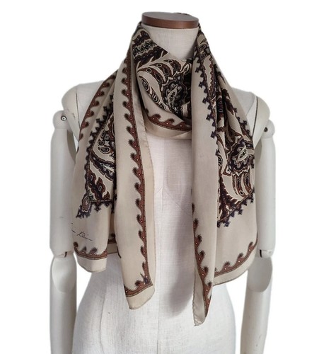 ANNE KLEIN Authentic Vintage Silk Scarf Oriantel Long Paisley Made In Japan - Bild 20 von 20