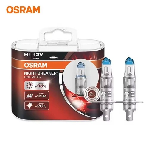 H1, H3, H4, H7 OSRAM NIGHT BREAKER UNLIMITED Super Bright Halogen Headlight Bulb - Picture 14 of 20