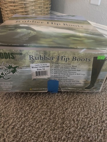 Caddis Wading Systems CA2301W10 2 Ply Nylon/PVC Hip Boots, Cleated Sole, Green, - Picture 3 of 5