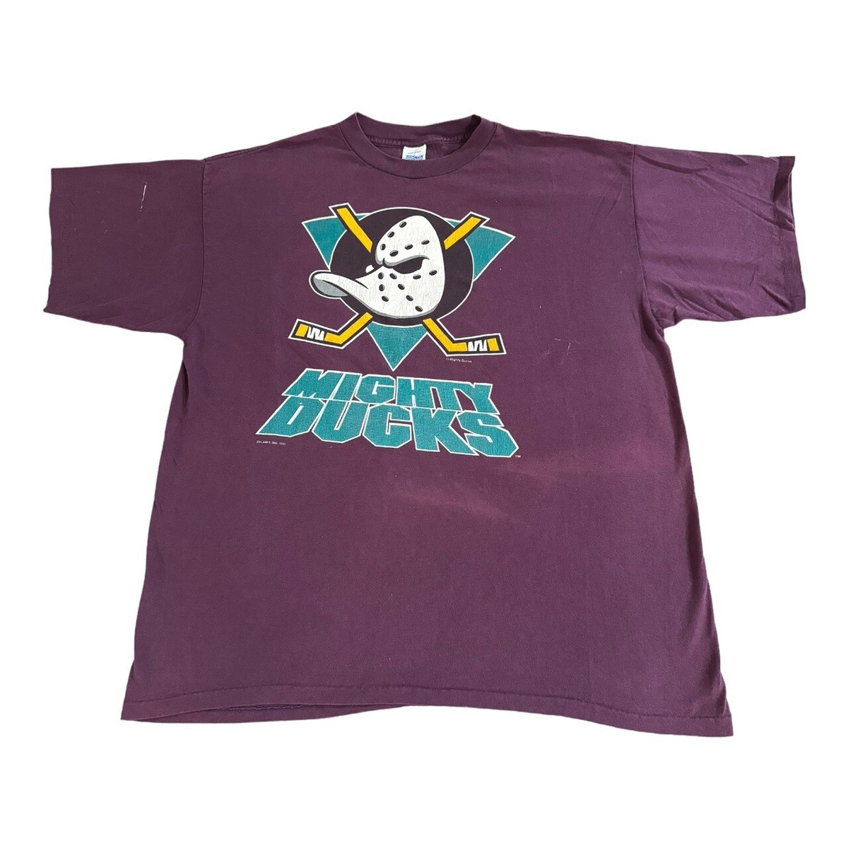 Vintage 1993 Size XL Salem Anaheim Mighty Ducks Hockey T-Shirt 90s 