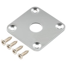 Musiclily Pro Chrome Steel Flat Square Jack Plate For Epiphone USA LP Guitar
