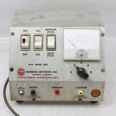 MARKING METHODS INC MARK 300 ELECTRO CHEMICAL MARKING ETCHING UNIT T4-C17