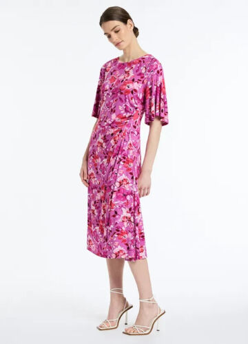 DAVID LAWRENCE Joan Jersey Dress Size S Short Sleeve Floral Print NEW with Tags - Picture 3 of 15