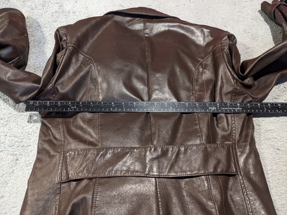 ジャケット・アウター 40s vintage coat Victoria Leather Trench Coat Mens 40 Vintage 60s 70s Lined