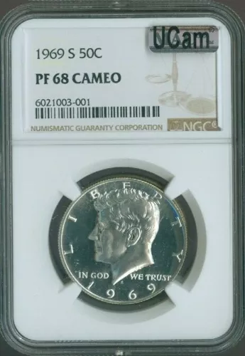 1969-S Kennedy Half Dollar NGC PF68 CAMEO ULTRA FROST WHITE MAC-QUALITY✔️