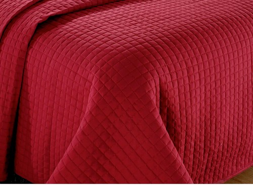 Everest Supply Queen Burgundy Solid Color Quilted Bedspread with 2 Shams NEW - Picture 7 of 10