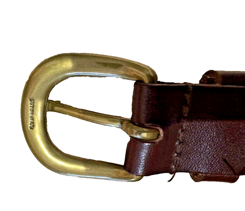 Levi's Full Grain Leather Belt Brass Buckle Collectable Antique Tin VTG - Picture 4 of 15