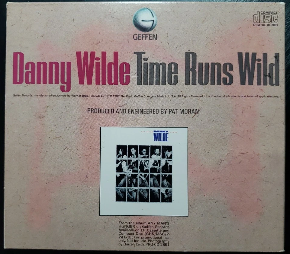 Danny Wilde Time Runs Wild CD Promo Single 1987 Geffen Pop Rock Soundtrack NM+ Foto 2 de 3