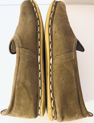Mocassini slip on turchi yemeniti Atlantis da uomo fatti a mano in pelle beige 6,5 M - Foto 8 di 12