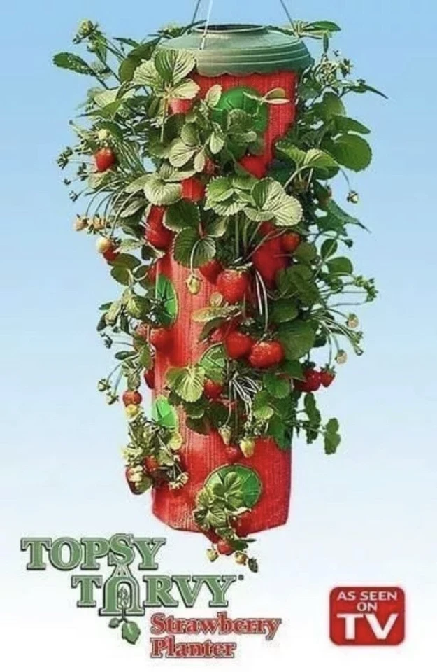 Maceta colgante de fresa Topsy Turvy Top giratorio invertido - ¡Paquete de 5 OFERTA!! Foto 3 de 3