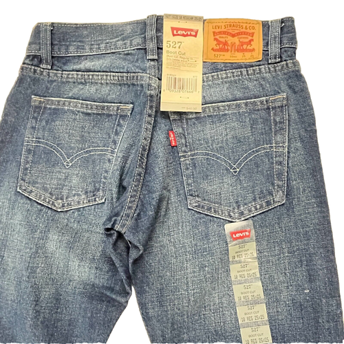 Boy's Levi's 527 - Size 10 - Boot Cut Jeans 25W X 25L Blue Regular Fit - Picture 4 of 9