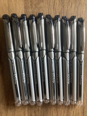 Pilot V5 GRIP Hi-Tecpoint Reine Flüssigtinte 0,5 mm R/Kugelschreiber, Schwarz BXGPN-V5 (10 STIFTE
