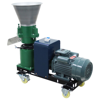 3Roller Feed Pellet Mill Machine 4mm Plate Feed Granulator for Chicken/Duck 220V