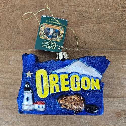 Old World Christmas State of Oregon Glass Christmas Ornament, NWT